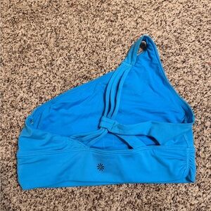 Athleta One-Shoulder Bright Turquoise Sports Bra